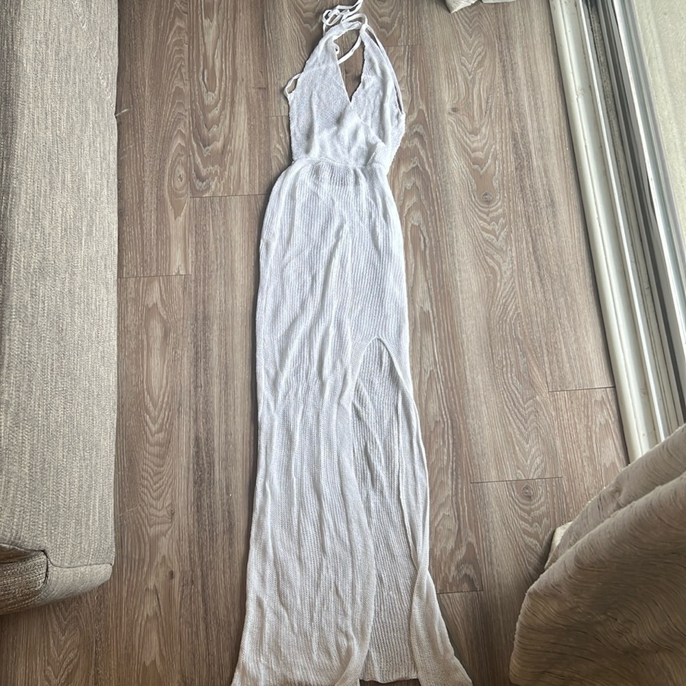 White maxi beach coverup - great for brides!